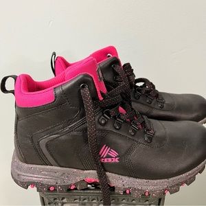 RBX Women Black & Pink Lace Up Ankle Hiking/Combat Boots Size 10